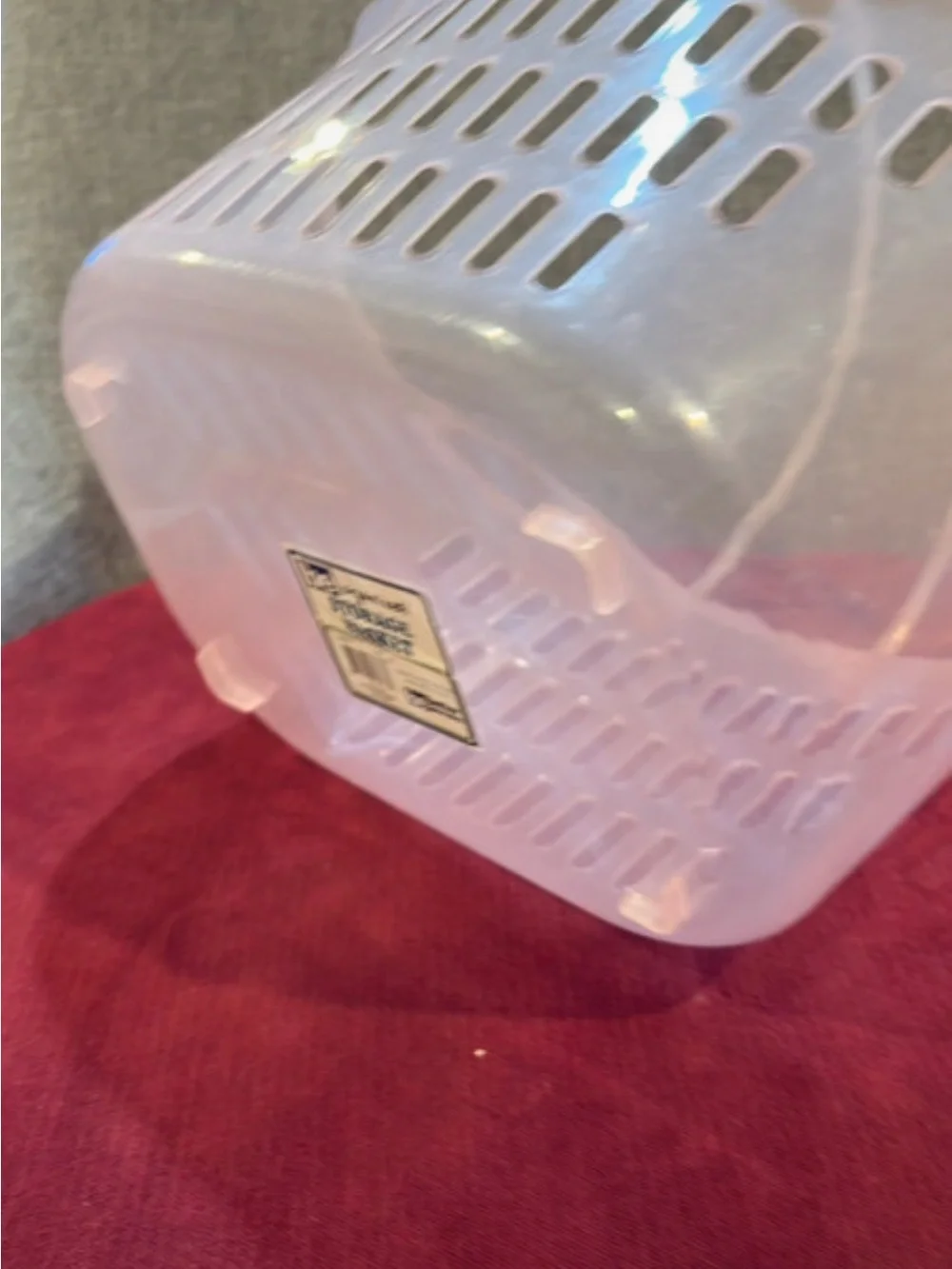 New Pink Storage Basket with Handles-10”x6”x8”